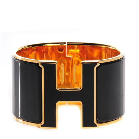 clic-clac h wide bracelet black enamel|clic h bracelet review.